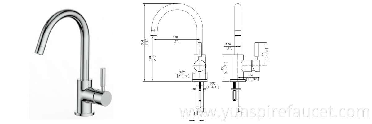 chrome kitchen faucet